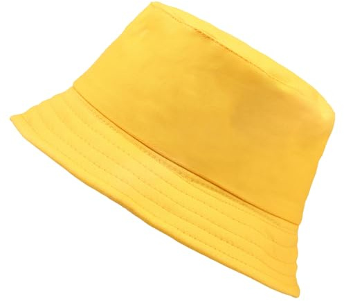 Fischerhut, Unisex Baumwolle Hut, Faltbarer Fischerhüte, Outdoor Sommerhut Sonnenhut, Fischerhüte Herren Damen, Anglerhut Baumwolle, Reversibel Freizeithut für Wandern Camping Reisen Angeln, Gelb