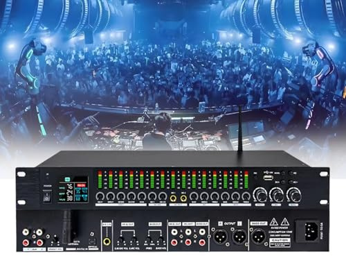 HFDJRWK Karaoke-Mixer, Reverb-audioprozessor, Anti-Feedback-digital-Equalizer, Led-lichtanzeige mit Ausgewogenem Spektrum, Geeignet for Home-Reverb-Karaoke-systeme