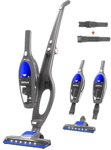 Akitas U10A 2 en 1 Aspiradora sin Cable Aspiradora de Mano Ligero 22.2v 150W Batería de Litio Recargable Bueno para alfombras, Pelo de Mascotas