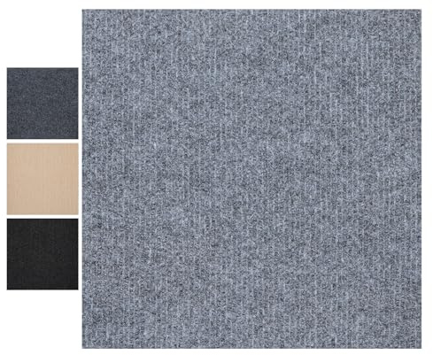 CUCOS Teppichfliesen Selbstklebende, 50x50 cm Teppichboden, Einfach Zuschneidbar, Weicher Teppich Fliesen für Wohnbereich, Büro und Küche – 20 Fliesen pro Box / 5 m²