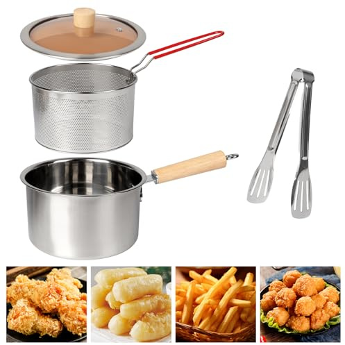 304 Stainless Steel Oil Filter Pot with Filter Basket and Mesh,Bacon Grease Container with Strainer and Lid, for Storing Frying and Cooking Grease (2.5L)