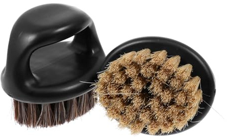 FOMIYES Cepillo para Barba y Bigote 2 Piezas Plástico Cerdas y Negras Masaje Facial Cuidado Masculino Ritual Tradicional Uso Diario para Hombres Barberos