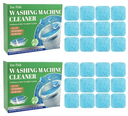 2 PCS Pastiglie per Pulizia Lavatrice – Azione Extra Forte Contro Odori e Calcare, Pulitore per Lavatrice con Formula di Pulizia Profonda, Compatibile Carica Frontale/Alta Efficienza