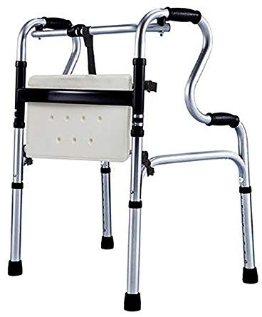 Klappbarer Gehwagen mit 2 großen Rädern, robuster tragbarer Rollator mit Sitz, for Senioren, Erwachsene und behinderte Frauen(No Wheels)