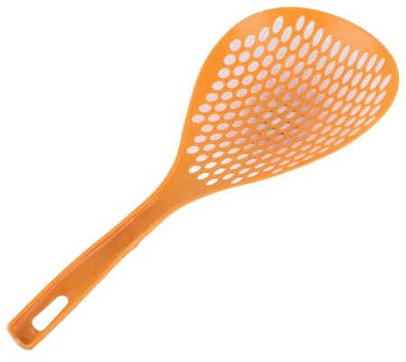 Baxnore Colino Cucchiaio Schiumarola Mestolo Cucchiaio scanalato Grande utensile da in plastica resistente al calore con manico lungo per cucinare tagliatelle Gnocchi Pasta Verdur