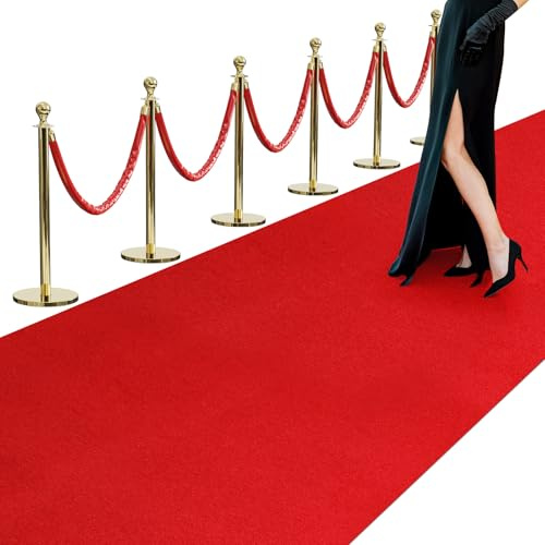 450GSM Extra Thick Red Carpet Runner for Party & Events, 3ft x 10ft Heavy Duty Non-Slip TPR Rubber Backing, Aisle Runway Rug for Prom, Wedding Ceremony Decorations, Hollywood Oscars for Awards