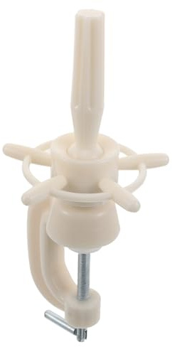 DECORNIJIA Wig Mannequin Head Holder Stand Clamp with Ivory White Adjustable Support for Hairdressing Practice and Wig Display on Table