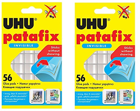 Uhu Patafix 48815 - Almohadillas adhesivas de doble cara (2 unidades, 56 unidades), transparente