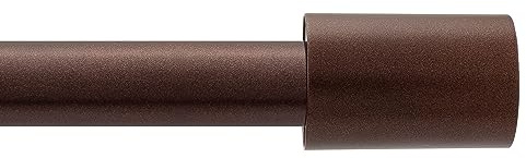 Deco Window Extendable Curtain Rod for Door & Windows Adjustable Length Heavy Duty Iron Telescopic Drapery Pole with Finials (36 to 66, Brown)