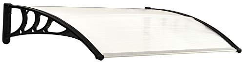 Outsunny Auvent de porte d'entrée 75 x 100 cm Auvent en polycarbonate blanc