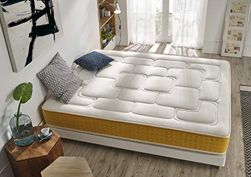 Matris - Matelas en Mousse à mémoire Elite Gold H26 200X200 Hauteur 26 cm +/- 2 Visco Gel + Supersoft 4 cm Medium Firm - High