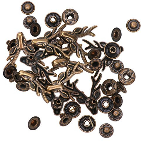 Healifty 10er Set Hirsch-Design Metall Knopf Druckknöpfe für Kleidung, Taschen & mehr