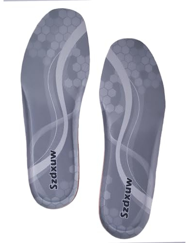 Szdxuw Comfort Memory Foam Insoles - Men Women Kids Functional Cushioning Super Soft Insole for Sports Shoes, Trainers, Sneakers, Walking Boots, Work Shoes Replacement Shoe Inserts Grey Men