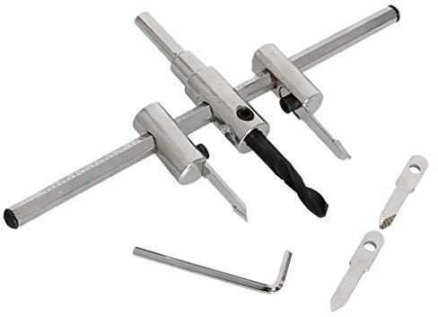 Tubayia Cortador circular ajustable para sierra perforadora circular para trabajos de madera (225 mm), color blanco