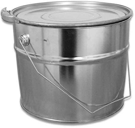 Secchio in latta Hobbock da 6 litri con coperchio con anello di serraggio, robusto manico in metallo, resistente ad aria e liquido, robusto e impilabile, adatto per materiali pericolosi (6 litri)