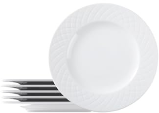 Tramontina Juego de Platos Llanos de porcelana Blanca Ingrid 27 cm 6 piezas