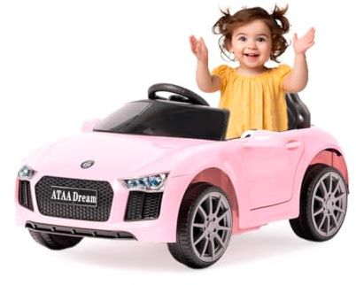 ATAA Dream - Rosa - Auto elettrica per Bambini e Bambine/Telecomando parentale/Cintura di Sicurezza