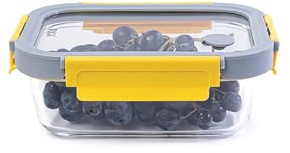 Pika - Boite alimentaire 640ml en verre et couvercle en verre trempé - Hermétique, Compatible au micro-ondes, four, congélateur - GlassShock