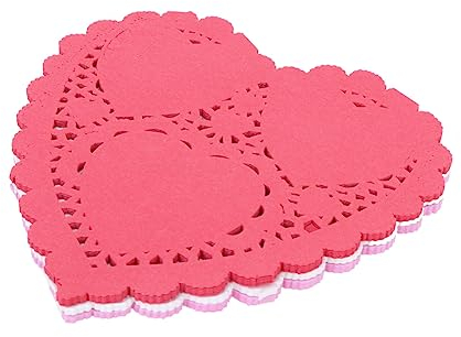 Operitacx 100st Kuchen Papierdeckchen Desserts Papierdeckchen Einweg-dessertpads Tischsets Aus Papier Kuchenverpackungsblöcke Spitzendeckchen Papier Spitzendeckchen Für Hochzeiten Base Liebe