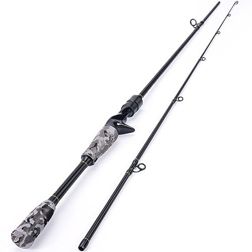 Sougayilang 2-teilige Spinnrute/Wurfangelrute - 28 Tonnen Carbon-Karbonrohr Langlebige Verbund-Spinn- oder Köderangelruten mit Edelstahlführungen für Süßwasser- und Meeresangeln-21-QB-G