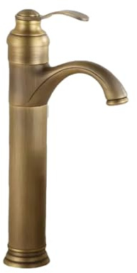 Bathroom Basin Taps Bathroom Hot and Cold Faucet Full Copper Copper-Colored Basin Washbasin Washbasin Faucet Teapot Faucet, Brown High
