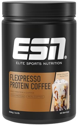 ESN Flexpresso Protein Coffee, White Chocolate Mocca, 908 g, cremiger Protein-Kaffee mit bis zu 22 g Protein pro Portion - made in Germany