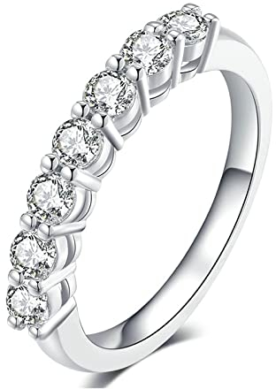 Lieson Hochzeitsringe Damen, Trauringe Weißgold 750 18K Klassisch Rund Diamant mit 0.1ct Eheringe Weißgold Große 66 (21.0)