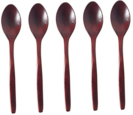 PRETYZOOM 5piezas Cucharas De Cocina De Madera Sopera Mango Para Hogar y Restaurante Unidades