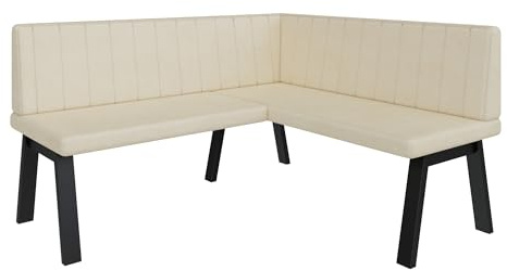 FURNISTAR Banc d'angle Akiko Métal A - Groupe de banc d'angle pour votre salle à manger, cuisine moderne, coin salon, coin repas. Parfait pour la cuisine, le bureau et la réception. Fabrication solide