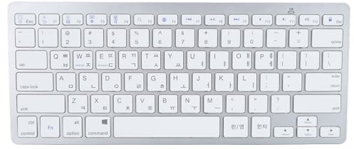 Jiawu Clavier Bluetooth, Clavier sans Fil Ultra Fin, Clavier D'ordinateur Compact avec pavé Numérique, Compatible avec Android, SmartTV, OS X (coréen)