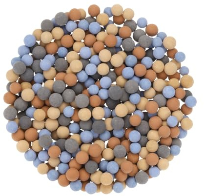 QUARKZMAN 3 Paquets de Perles de Remplacement 5-6mm Rouge Jaune Gris Bleu | Perles de Filtre de Douche, Perles de Pierre Minérale de Remplacement, pour Pomme de Douche, pour Adoucisseur d'Eau