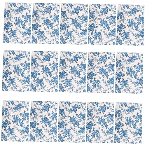 ORFOFE 10stücke Teiliges Vintage Geschenkpapier Mit Blauem Qinghua-muster Dünnes Baumwollpapier Reißfestes Baumwollpackpapier Für Geschenkverpackung Bastelbedarf Und Dekoration
