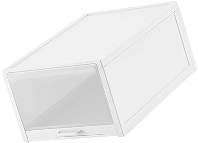 OFFSCH Caja Apilable para Zapatos De Plástico Blanco Tipo Cajón Resistente y Transparente Almacenamiento Organizado y Antipolvo para Hogar y Tienda