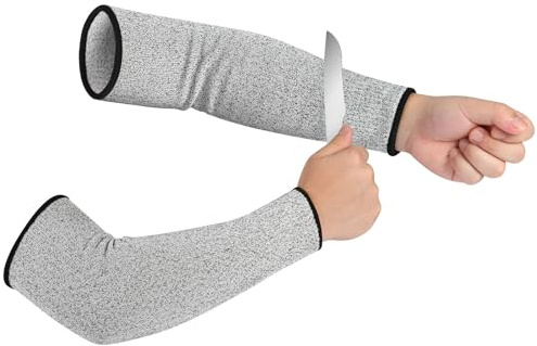 flintronic Skärbeständiga ärmar, 1 par skyddsarmskydd mot skärning nivå 5, armärmar för tunn hud, blåmärken, för trädgårdsarbete kök(45 cm)