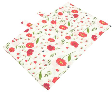 SHOWERORO Mädchen Sitzbezug Atmungsaktiver Baumwolle Multifunktionale Babykinderwagenabdeckung Mit Uv-schutz Für Kinderwagen Autositz Und Kinderwagen Rote Blumen