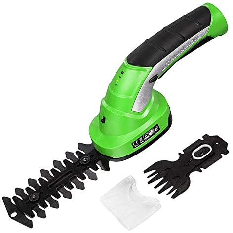 HUIOP Forbici per Erba a Batteria,Forbici per Erba a Batteria 2 in 1, tagliasiepi, Forbici elettriche con Impugnatura Rotante per Bordi puliti del Prato Arbustalo in Perfetta Forma