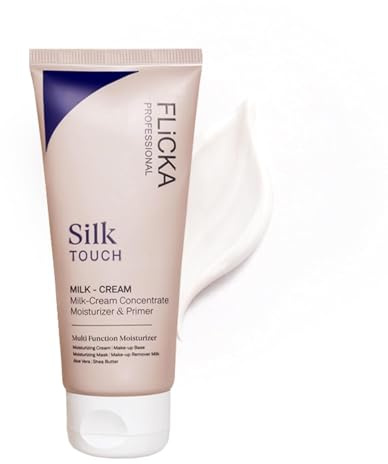 FLiCKA Silk Touch 3 in 1 Moisturizer and Primer for Face | Hydrating, Lightweight, Long-Lasting | Pore Minimizer | Dermatologically Tested | All Skin Types | Makeup Base | 60g | Cruelty-Free