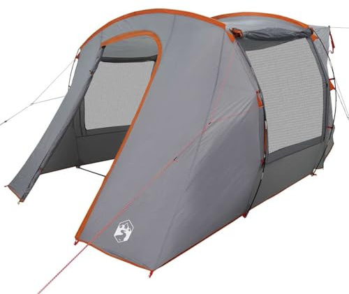 vidaXL Biltält grå och orange vattentät, tält, trädgårdstält, friluftsskydd, campingtält, campingskydd, trädgårdsskjul, vattentätt tält