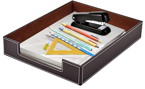 XNONE Briefablage aus Leder, Bürobedarf, Schreibtisch-Organizer, stapelbare Ablage für Briefpapier, Akten, Zeitschriften, Schmuck, Kosmetik, luxuriöser Briefhalter und multifunktionale