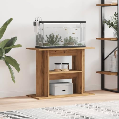 LAPOOH Aquariumständer Artisan-Eiche 80x35x60 cm Holzwerkstoff, Aquarium Unterschrank, Aquarium Schrank, Aquariumschrank, Aquarium Tisch, Aquarium Stands - 857273