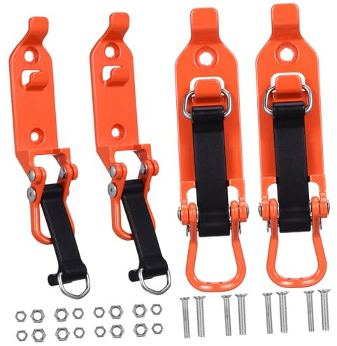 WOONEKY Shovel Mount Clamp Roof Rack Mounting Brackets 4pcs Orange Overlanding Accessories for Truck Car Metal Clamp Rack Garden Tool Organizer