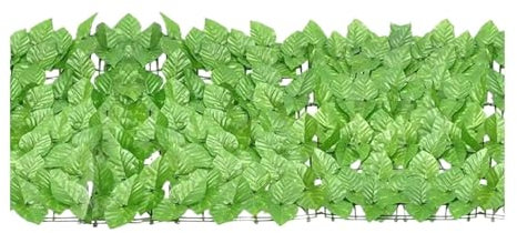 VEKRUTIKE Künstliche Efeu Hecke Sichtschutz 2 stücke 0,5 * 3,0 m Künstliche Efeu Blatt Hedge Panels Screening Grün Kunststoff Zaun Blätter Künstliche Blatt Privatsphäre Zaun(Light Green)