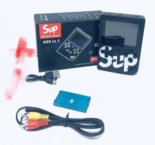 Sup Game Box Console Portatile, 400 Giochi in 1, Display LCD, Cavo USB e AV inclusi, Nero