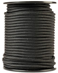 SNURO Nylonseil (6mm, 50M, Schwarz) - Paracord Schnurr aus robustem, geflochtenem Polyamid - Verschleißfest und stark - Bruchkraft 622kg