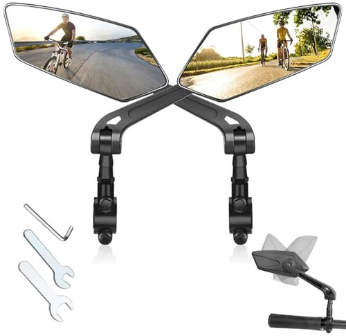 Rétroviseur vélo,Rétroviseur trottinette électrique,2 Pièces Miroirs de Vélo Réglable à 360°,Accessoires Trottinette Electrique,Grand Miroir HD,22-25mm