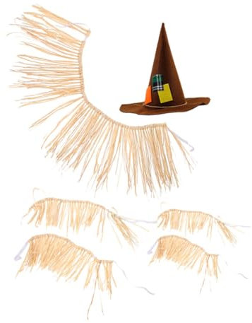 EPIGEIST 1juego Falda De Raffia Hawaiana Para Fiesta Disfraz Tropical De Sombrero De Bruja Para Eventos De Playa y Luau