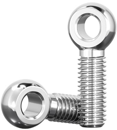 M16 x 50/55/60/65/70/80mm 304 Stainless Steel Machine Shoulder Lift Eye Bolt 2 Pcs(M16*80)