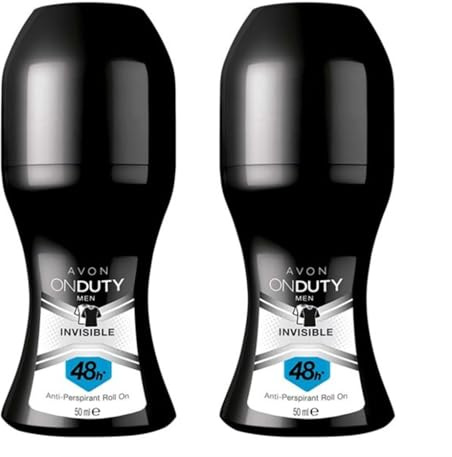 2 x Mens Avon Roll On Anti Perspirant Deodorant 50ml (On Duty 48 hour Invisible)