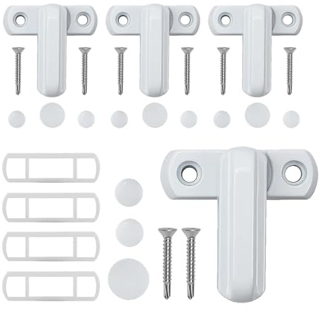 Cerradura de ventana, 4 pares de cierres de puerta corredera, cerrojo de seguridad de aleación de aluminio con protección antirrobo y seguridad infantil para puertas de casa, ventanas y autocaravanas