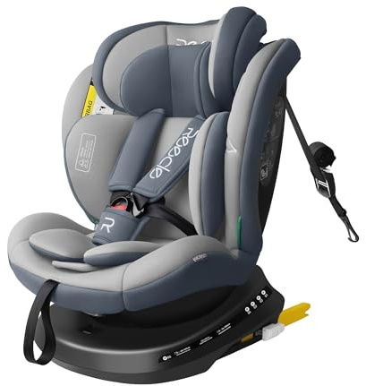 Reecle I-Size Silla de Coche Giratoria 360 con ISOFIX, 40-150cm (0~36kg), Aprox. 0-12 años
